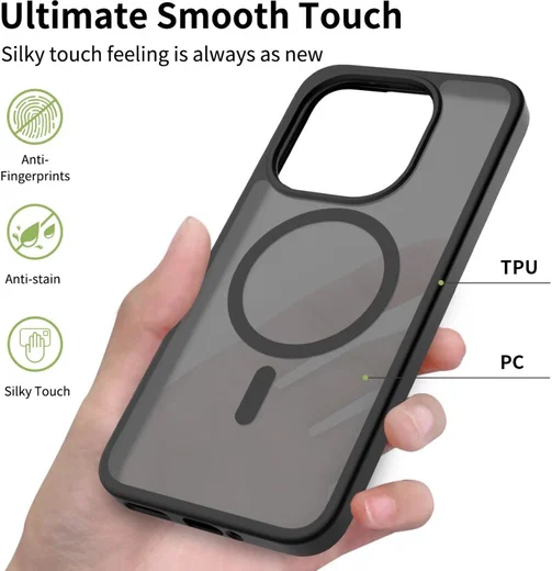 Xiaomi 15T Hybrid Hoesje met MagSafe Back Cover Matte Zwart afbeelding 8