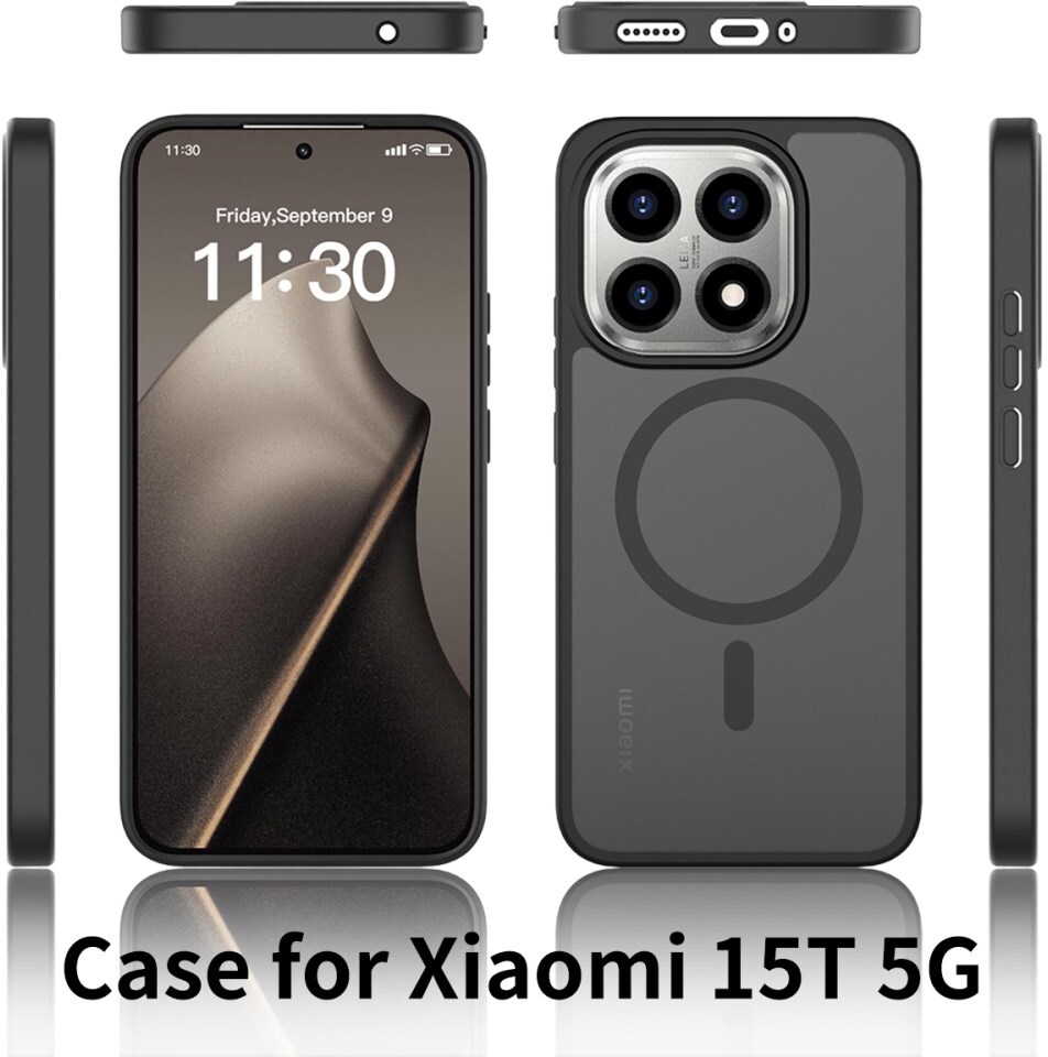 Xiaomi 15T Hybrid Hoesje met MagSafe Back Cover Matte Zwart afbeelding 9
