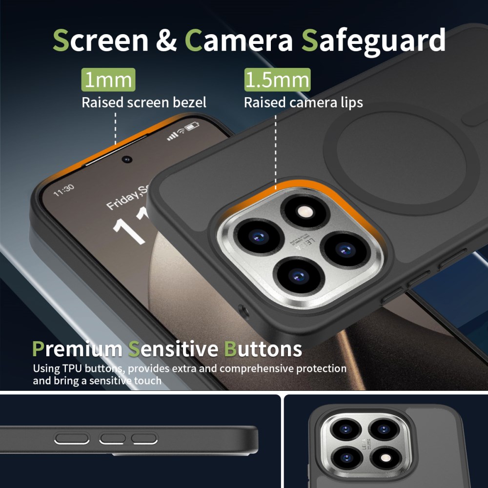 Xiaomi 15T Hybrid Hoesje met MagSafe Back Cover Matte Zwart afbeelding 6