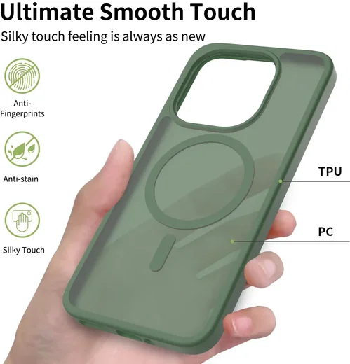 Xiaomi 15T Hybrid Hoesje met MagSafe Back Cover Matte Groen afbeelding 1