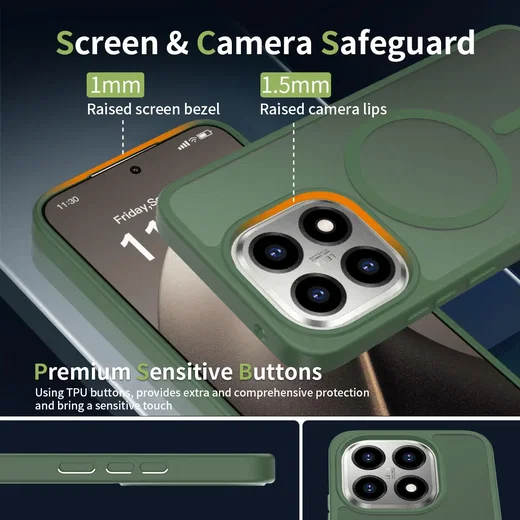Xiaomi 15T Hybrid Hoesje met MagSafe Back Cover Matte Groen afbeelding 2