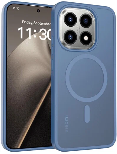 Xiaomi 15T Hybrid Hoesje met MagSafe Back Cover Matte Blauw afbeelding 1