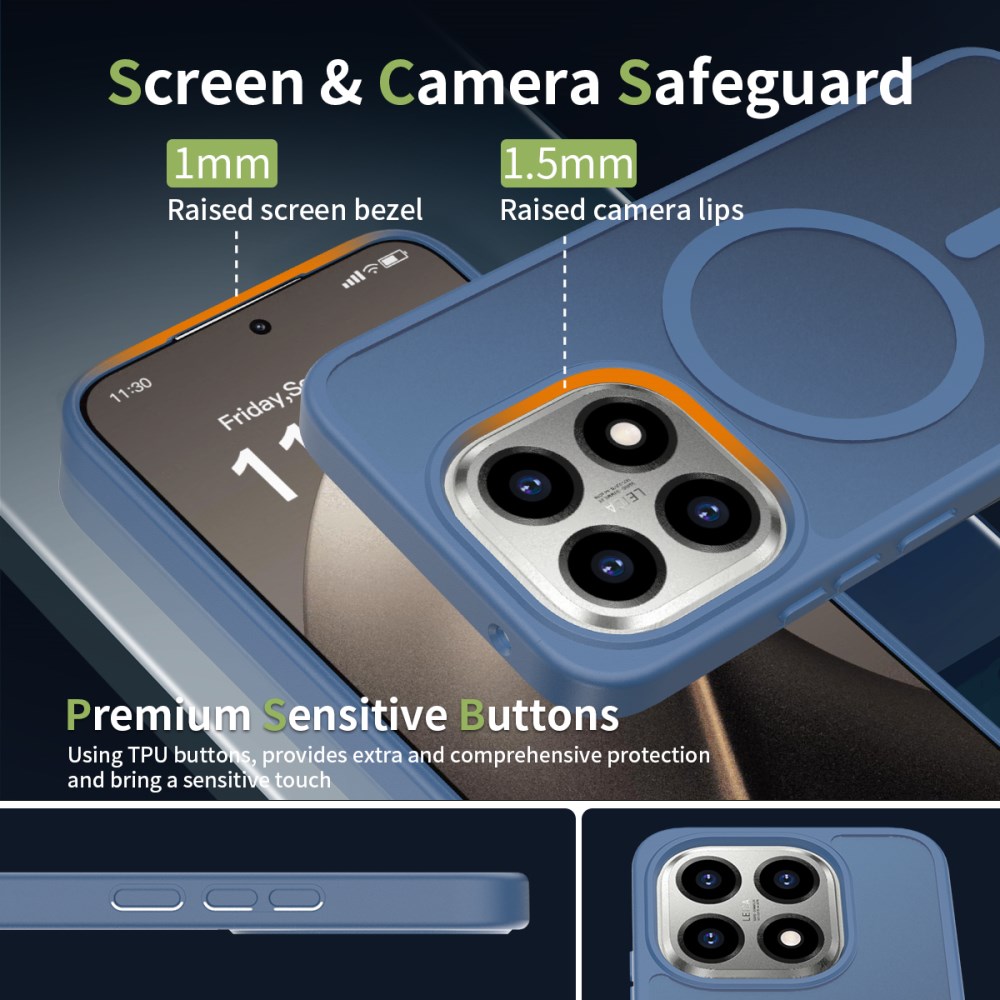 Xiaomi 15T Hybrid Hoesje met MagSafe Back Cover Matte Blauw afbeelding 4