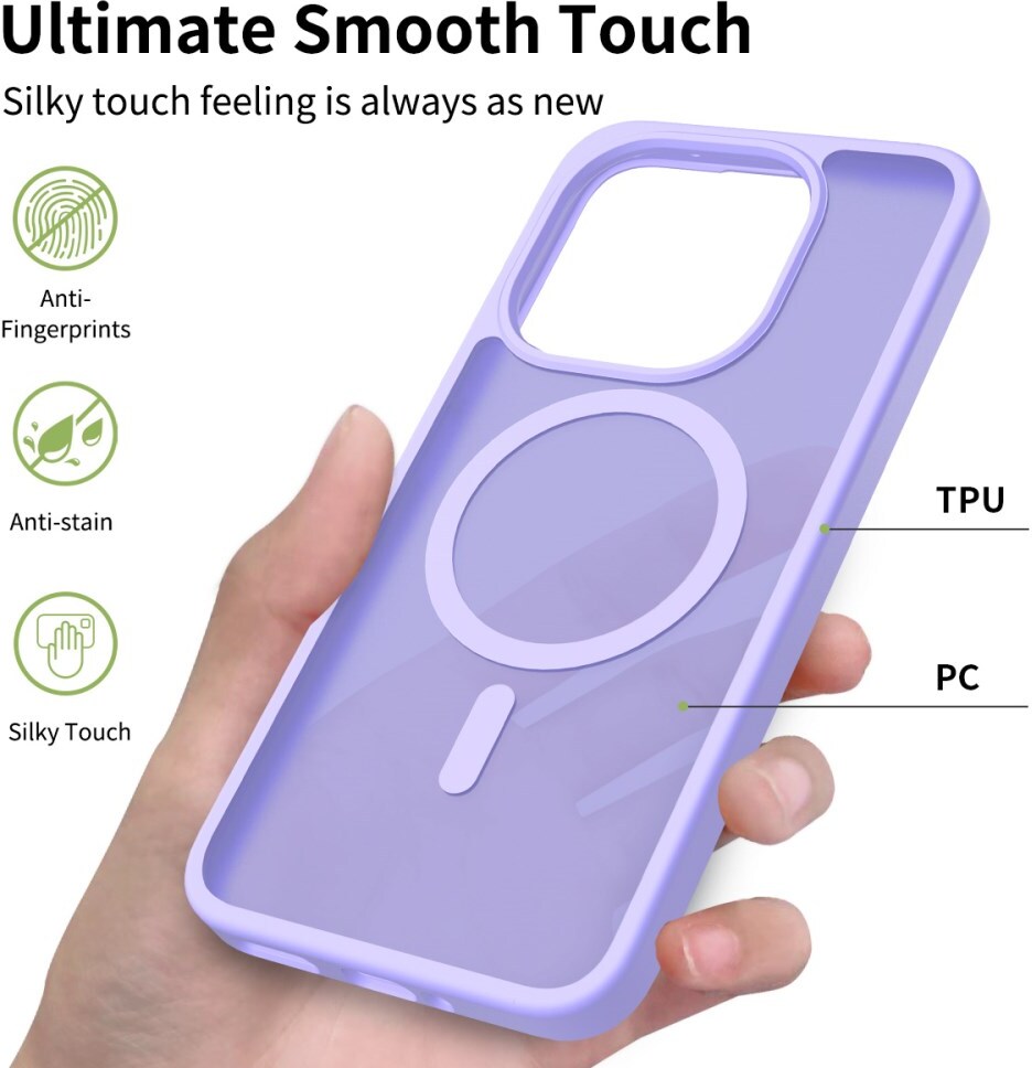 Xiaomi 15T Hybrid Hoesje met MagSafe Back Cover Matte Paars afbeelding 6