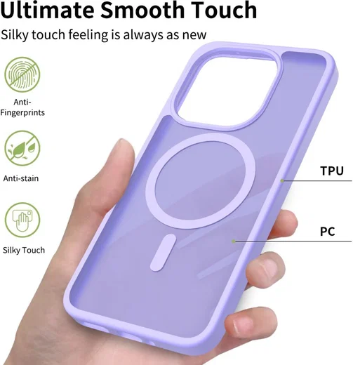 Xiaomi 15T Hybrid Hoesje met MagSafe Back Cover Matte Paars afbeelding 6