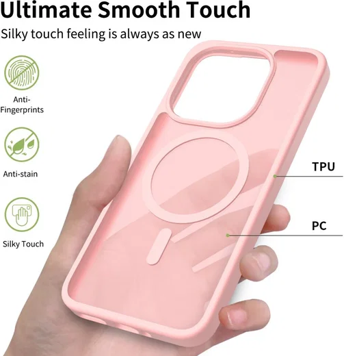 Xiaomi 15T Hybrid Hoesje met MagSafe Back Cover Matte Roze afbeelding 6