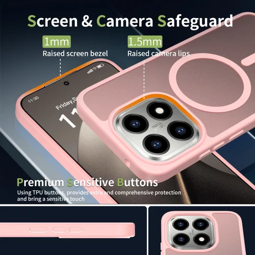 Xiaomi 15T Hybrid Hoesje met MagSafe Back Cover Matte Roze afbeelding 4