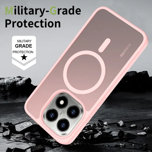 Xiaomi 15T Hybrid Hoesje met MagSafe Back Cover Matte Roze afbeelding 2