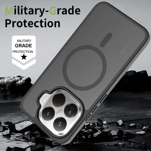 Xiaomi 15T Pro Hybrid Hoesje met MagSafe Back Cover Matte Zwart afbeelding 2