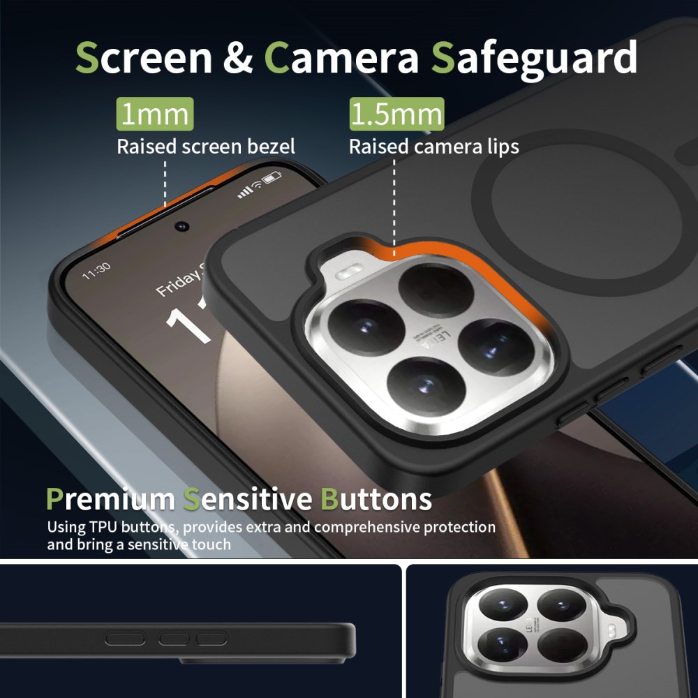 Xiaomi 15T Pro Hybrid Hoesje met MagSafe Back Cover Matte Zwart afbeelding 5