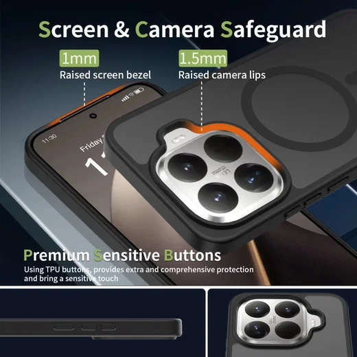 Xiaomi 15T Pro Hybrid Hoesje met MagSafe Back Cover Matte Zwart afbeelding 5