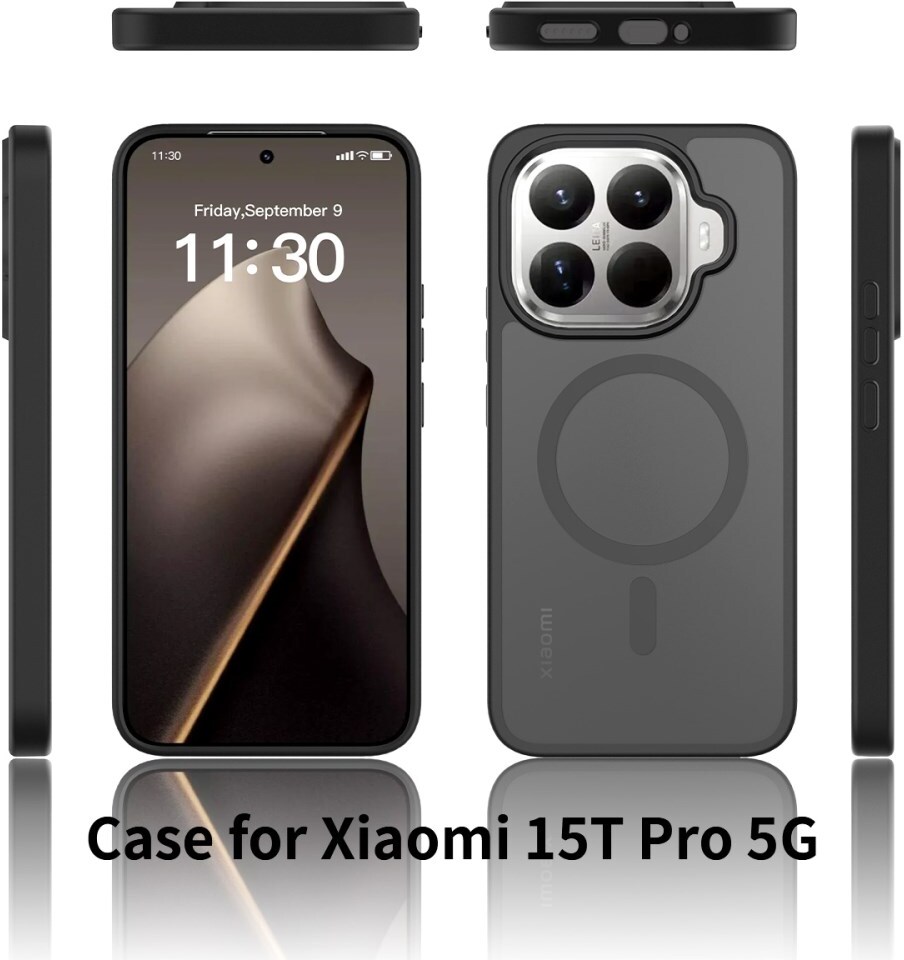 Xiaomi 15T Pro Hybrid Hoesje met MagSafe Back Cover Matte Zwart afbeelding 9