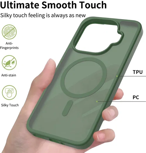 Xiaomi 15T Pro Hybrid Hoesje met MagSafe Back Cover Matte Groen afbeelding 7