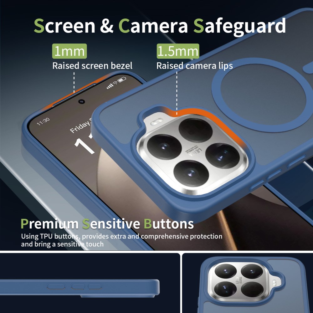 Xiaomi 15T Pro Hybrid Hoesje met MagSafe Back Cover Matte Blauw afbeelding 7
