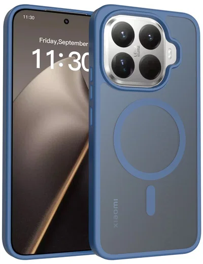 Xiaomi 15T Pro Hybrid Hoesje met MagSafe Back Cover Matte Blauw afbeelding 1
