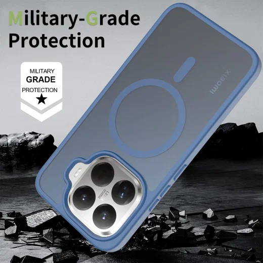 Xiaomi 15T Pro Hybrid Hoesje met MagSafe Back Cover Matte Blauw afbeelding 2