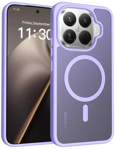Xiaomi 15T Pro Hybrid Hoesje met MagSafe Back Cover Matte Paars afbeelding 1