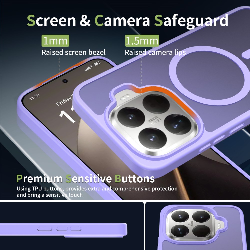 Xiaomi 15T Pro Hybrid Hoesje met MagSafe Back Cover Matte Paars afbeelding 5