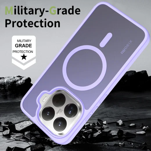 Xiaomi 15T Pro Hybrid Hoesje met MagSafe Back Cover Matte Paars afbeelding 2