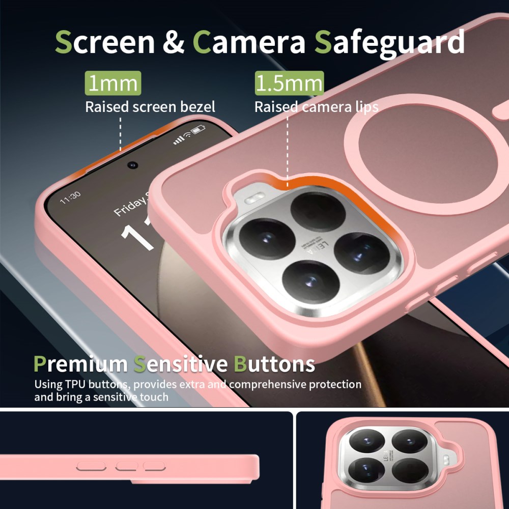 Xiaomi 15T Pro Hybrid Hoesje met MagSafe Back Cover Matte Roze afbeelding 6