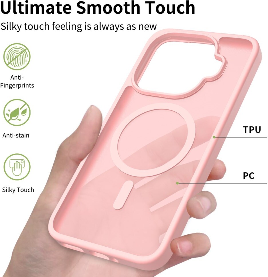 Xiaomi 15T Pro Hybrid Hoesje met MagSafe Back Cover Matte Roze afbeelding 8