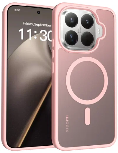 Xiaomi 15T Pro Hybrid Hoesje met MagSafe Back Cover Matte Roze afbeelding 1