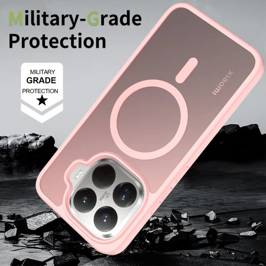 Xiaomi 15T Pro Hybrid Hoesje met MagSafe Back Cover Matte Roze afbeelding 2