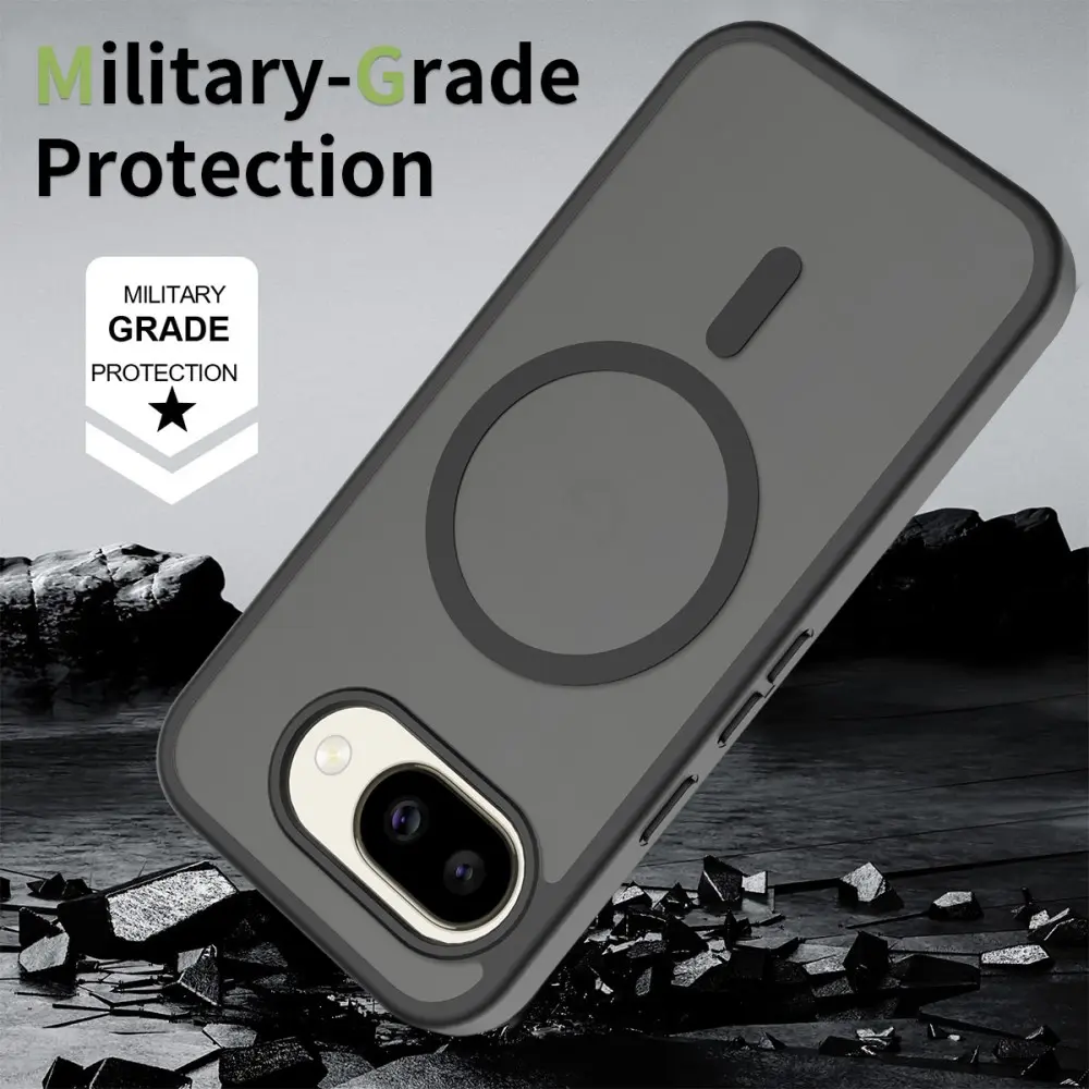 Google Pixel 10a Hybrid Hoesje met MagSafe Back Cover Matte Zwart afbeelding 6