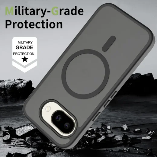 Google Pixel 10a Hybrid Hoesje met MagSafe Back Cover Matte Zwart afbeelding 6