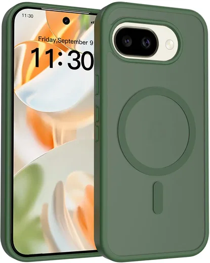 Google Pixel 10a Hybrid Hoesje met MagSafe Back Cover Matte Groen afbeelding 1