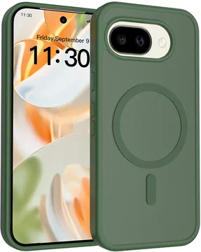 Google Pixel 10a Hybrid Hoesje met MagSafe Back Cover Matte Groen