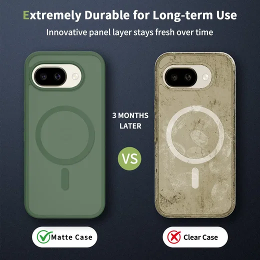 Google Pixel 10a Hybrid Hoesje met MagSafe Back Cover Matte Groen afbeelding 9