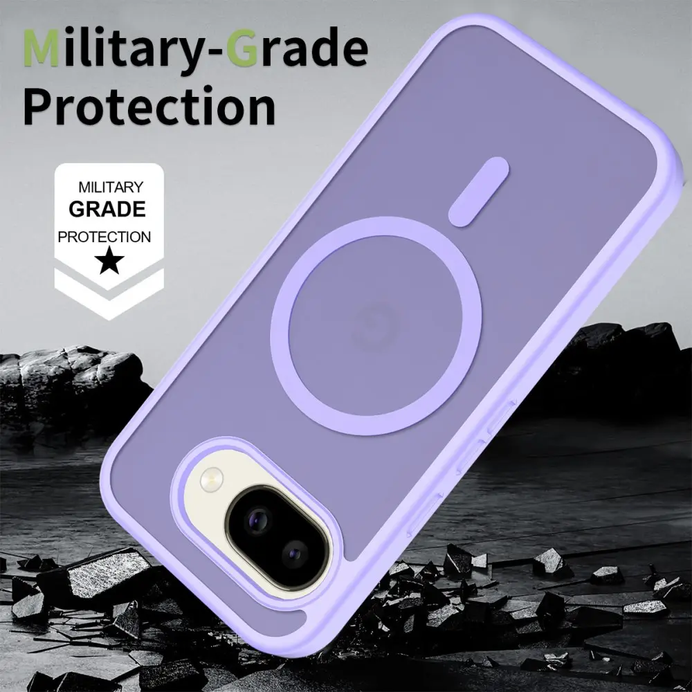 Google Pixel 10a Hybrid Hoesje met MagSafe Back Cover Matte Paars afbeelding 6