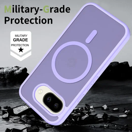 Google Pixel 10a Hybrid Hoesje met MagSafe Back Cover Matte Paars afbeelding 6