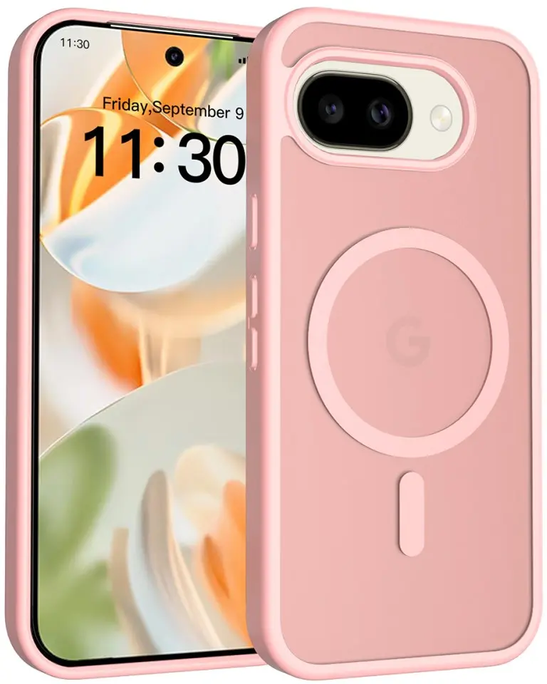 Google Pixel 10a Hybrid Hoesje met MagSafe Back Cover Matte Roze afbeelding 1