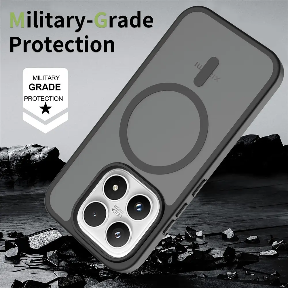 Xiaomi 17 Hybrid Hoesje met MagSafe Back Cover Matte Zwart afbeelding 4