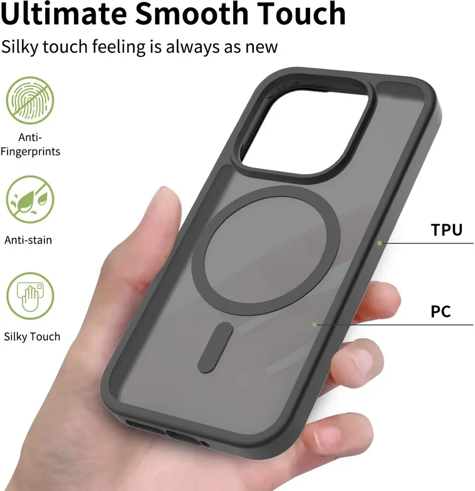 Xiaomi 17 Hybrid Hoesje met MagSafe Back Cover Matte Zwart afbeelding 2