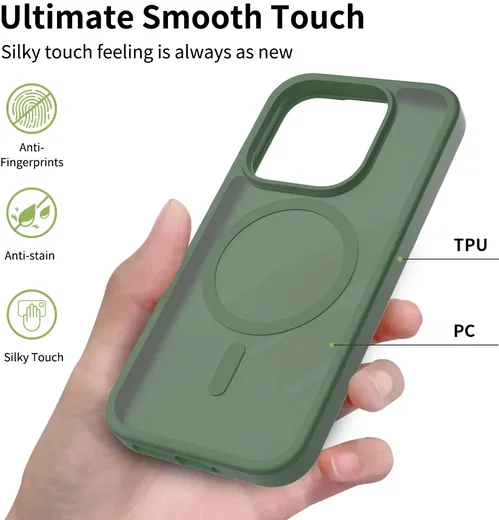 Xiaomi 17 Hybrid Hoesje met MagSafe Back Cover Matte Groen afbeelding 2