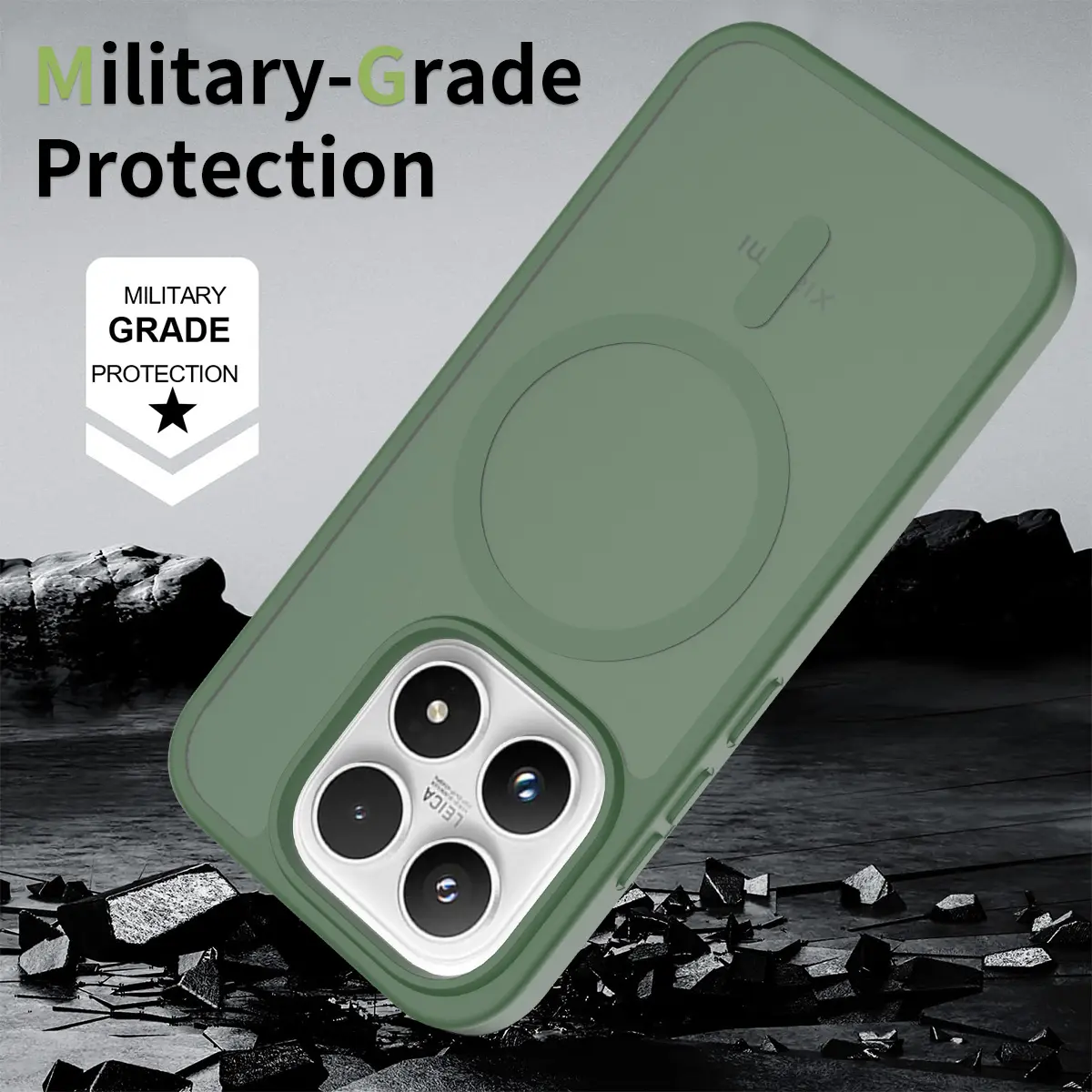 Xiaomi 17 Hybrid Hoesje met MagSafe Back Cover Matte Groen afbeelding 4