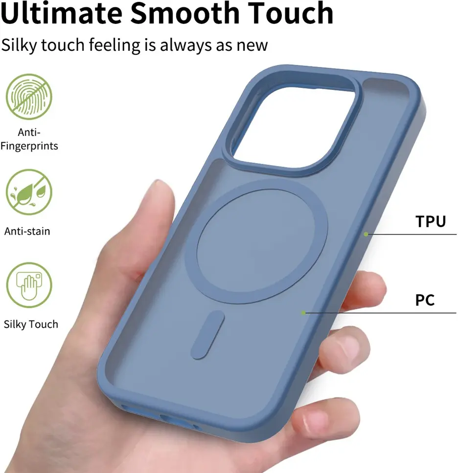 Xiaomi 17 Hybrid Hoesje met MagSafe Back Cover Matte Blauw afbeelding 2