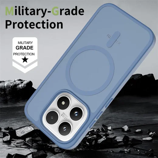 Xiaomi 17 Hybrid Hoesje met MagSafe Back Cover Matte Blauw afbeelding 4