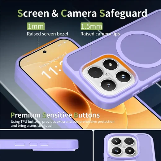 Xiaomi 17 Hybrid Hoesje met MagSafe Back Cover Matte Paars afbeelding 3