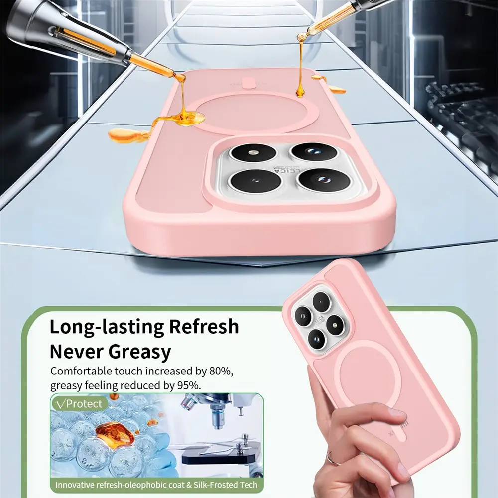 Xiaomi 17 Hybrid Hoesje met MagSafe Back Cover Matte Roze afbeelding 5