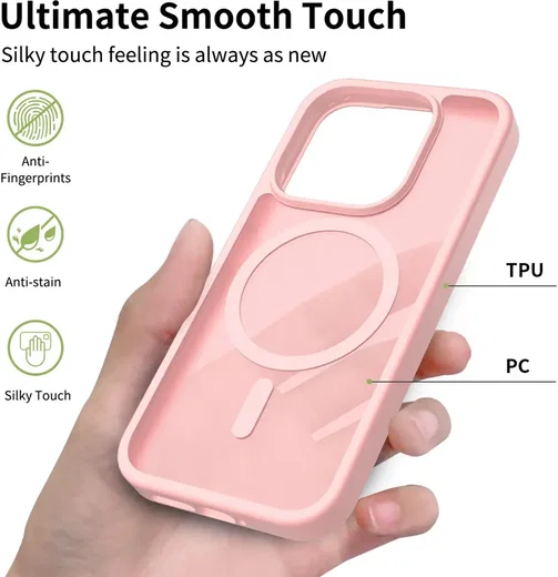 Xiaomi 17 Hybrid Hoesje met MagSafe Back Cover Matte Roze afbeelding 2