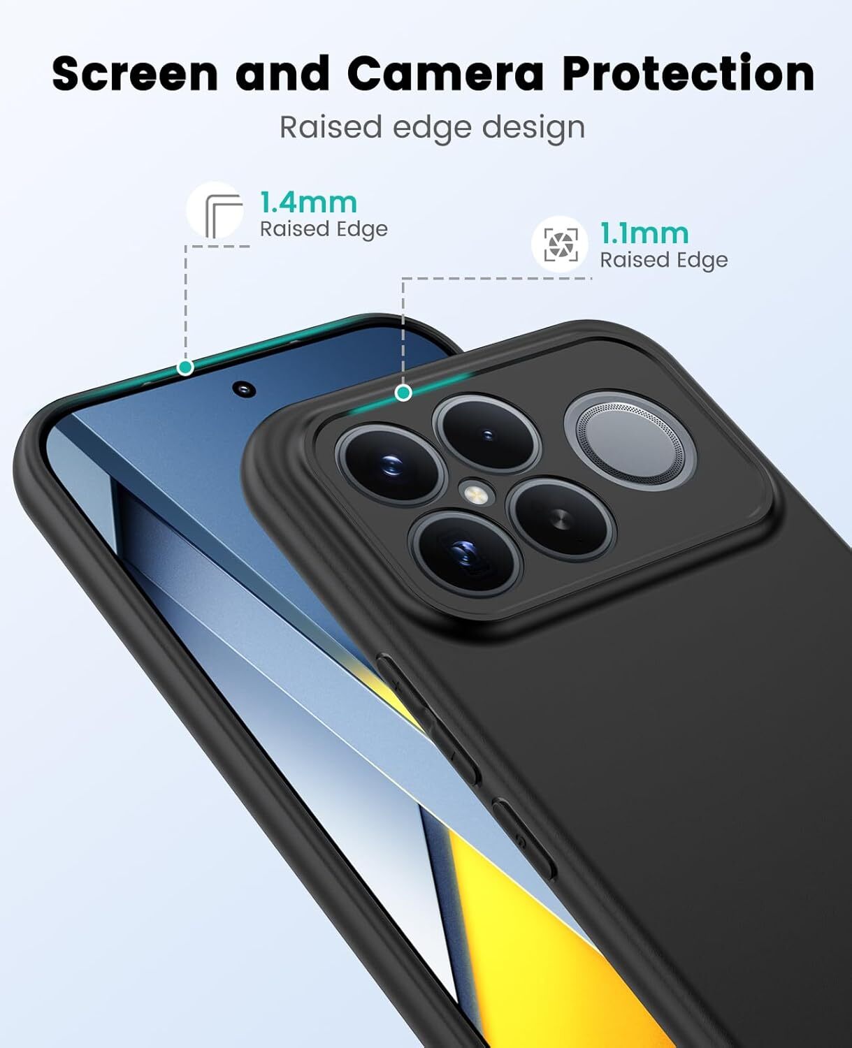 Xiaomi Poco F8 Ultra Hoesje Dun TPU Back Cover Matte Zwart afbeelding 3