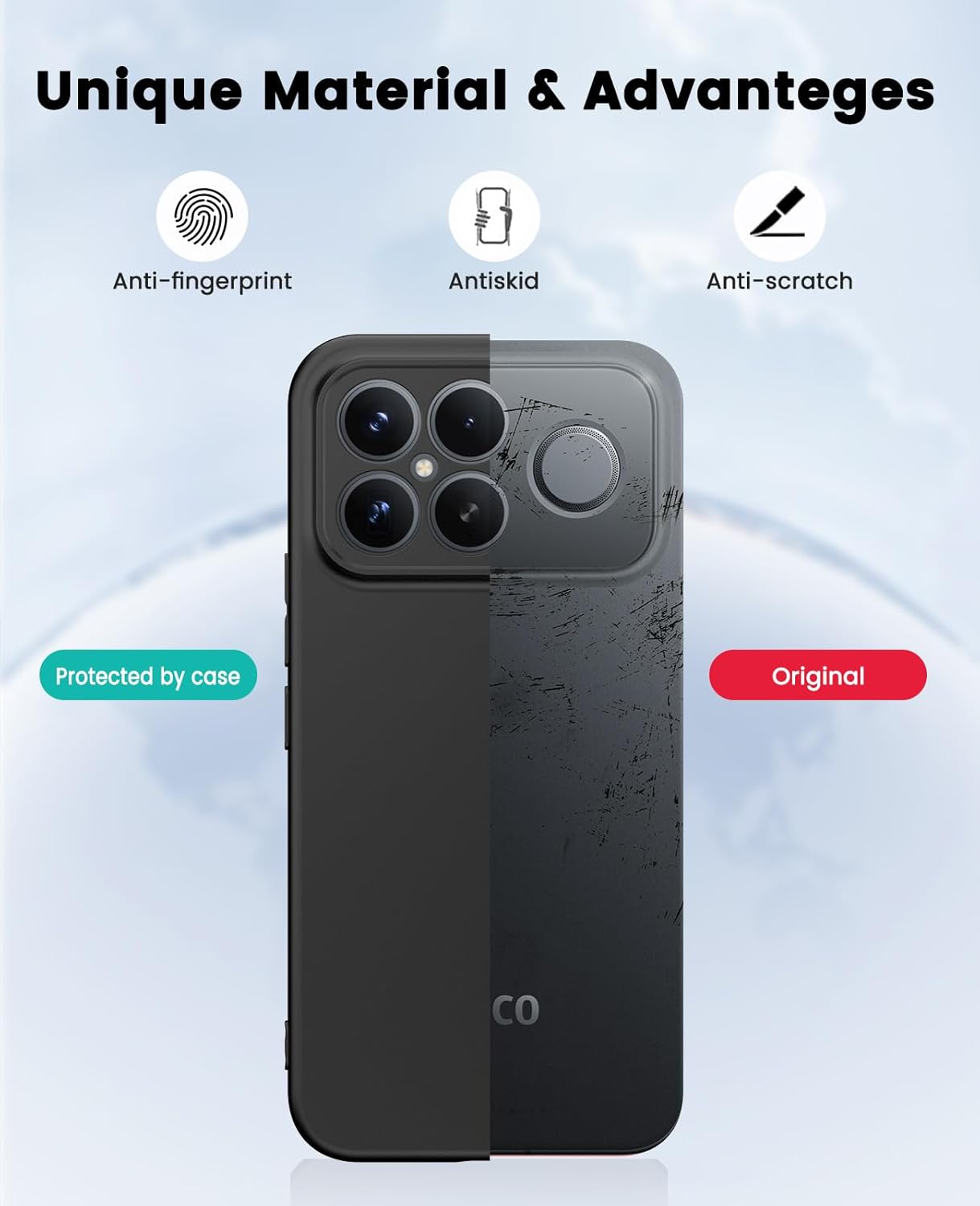 Xiaomi Poco F8 Ultra Hoesje Dun TPU Back Cover Matte Zwart afbeelding 7