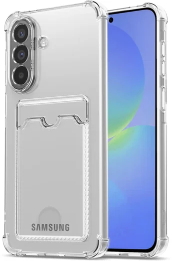 Samsung Galaxy A37 Hoesje Dun TPU met Pasjeshouder Back Cover Transparant afbeelding 2