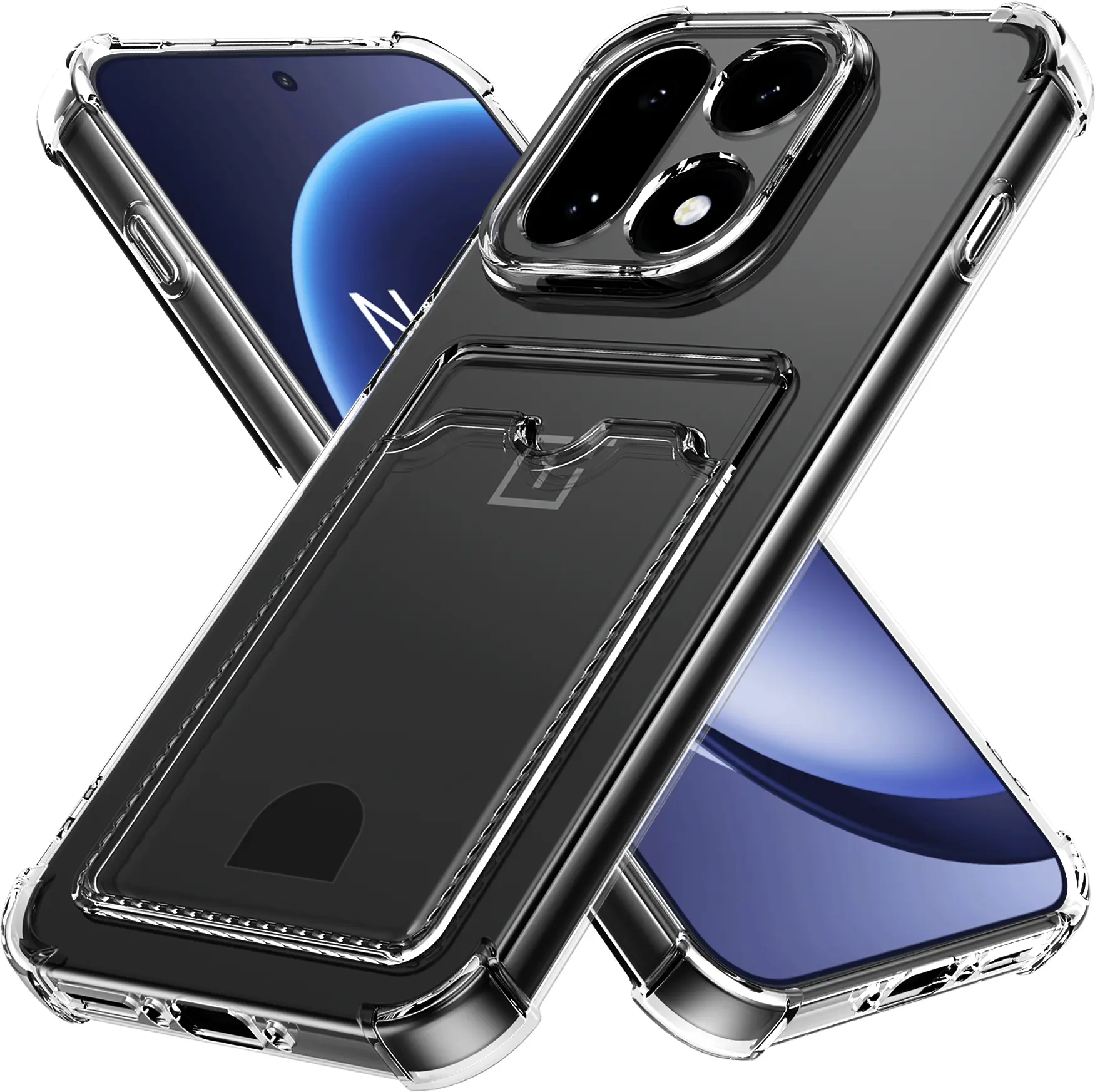 OnePlus 15 Hoesje Dun TPU met Pasjeshouder Back Cover Transparant afbeelding 1
