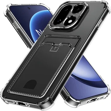 OnePlus 15 Hoesje Dun TPU met Pasjeshouder Back Cover Transparant