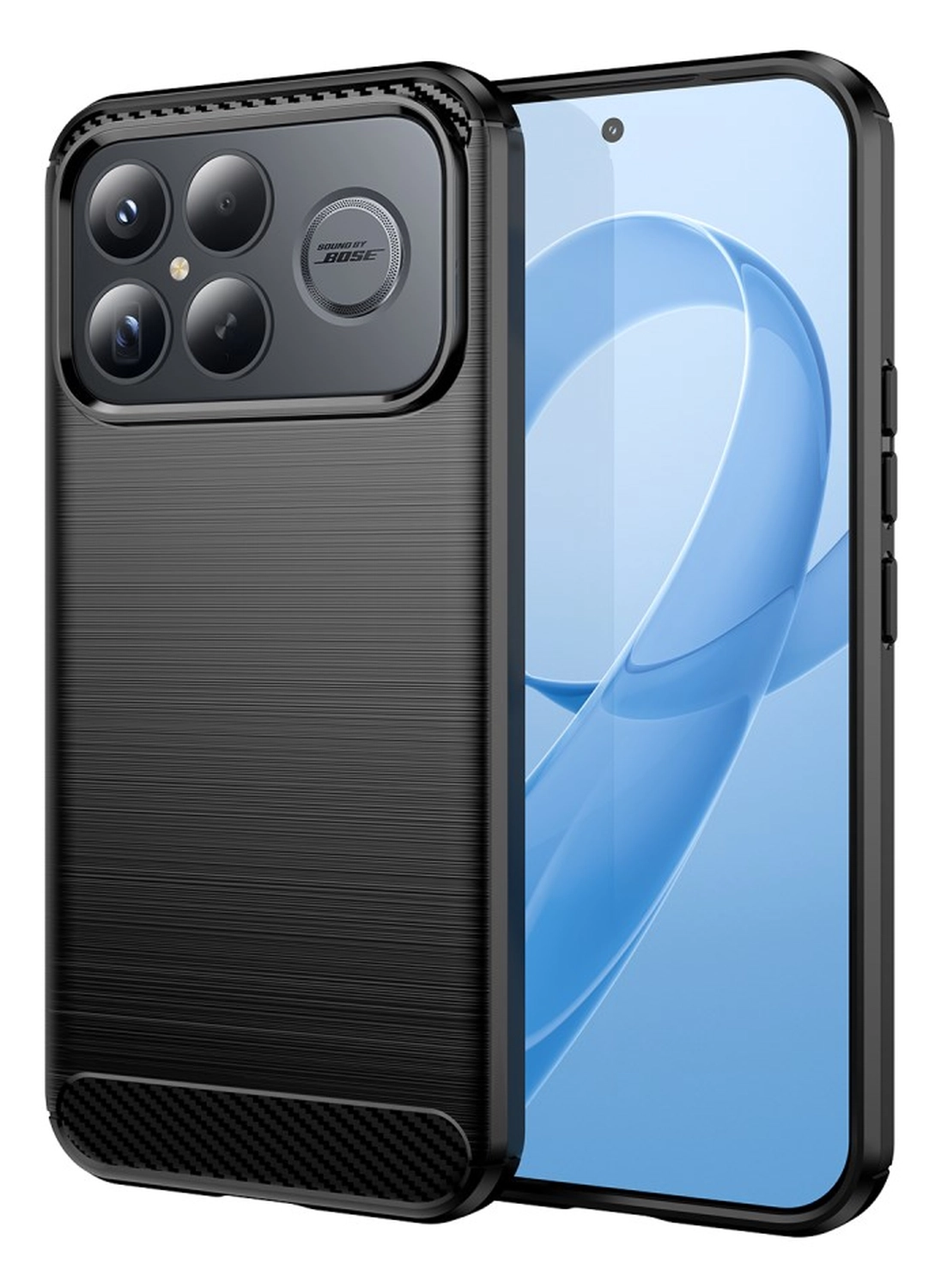 Xiaomi Poco F8 Ultra Hoesje Geborsteld TPU Flexibele Back Cover Zwart afbeelding 1